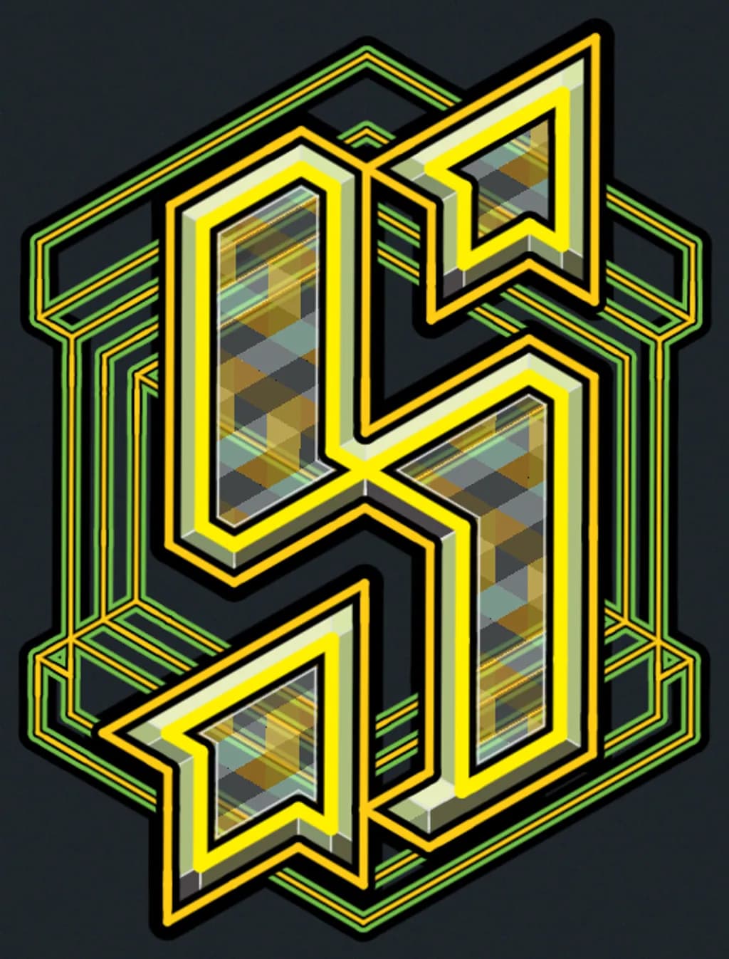 Neon Interlock Geometry